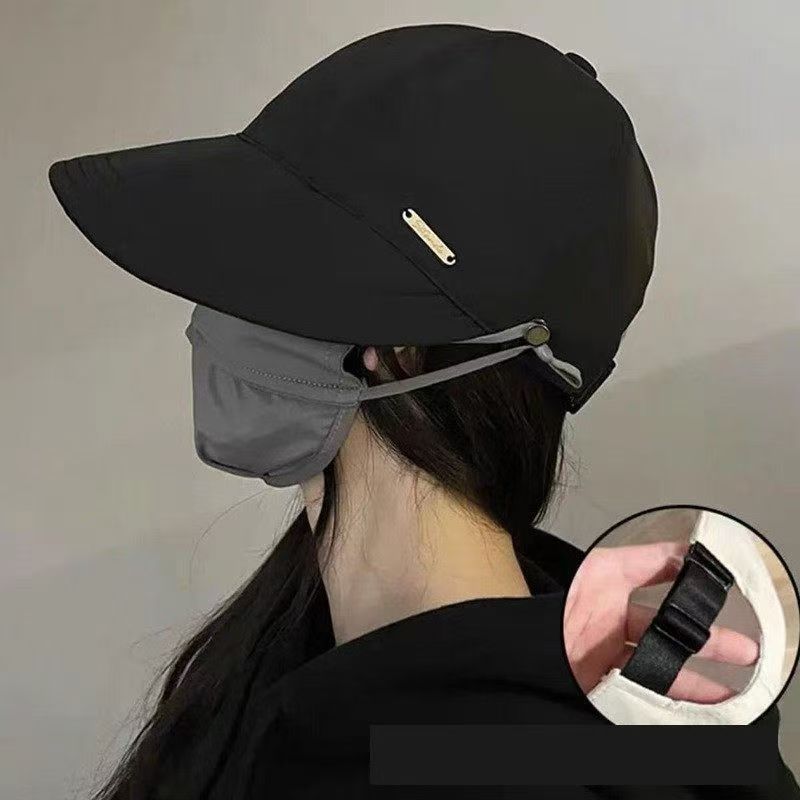 Summer sunscreen big eaves empty top hat women face covering beach bucket hat UV protection sun hat