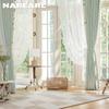 1ks NAPEARL 70-80% stupeň zastínění v krémovém stylu Potištěné zatemňovací závěsy na bočních panelech pro ložnici Obývací pokoj Domácí dekorace