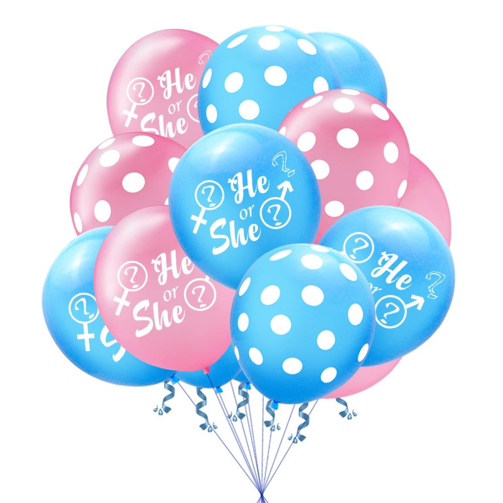 Gender Reveal Balloons Boy Girl He Or She Latex Balloons Baby Shower Party Decoration 