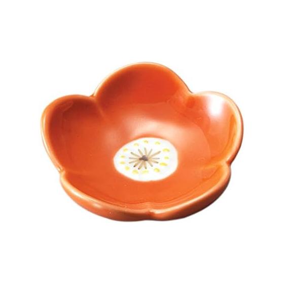Okugawa Touki Hasami Ware Chopstick Rest, Small Flower, Orange, Made in Japan Q-05 485558