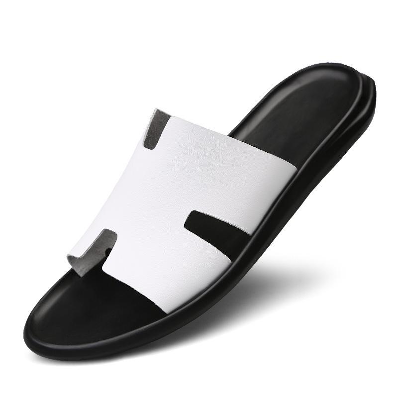 2024 Herren Open-Toe Slip-On Rindsleder Sandalen - Große Größe Strandhausschuhe
