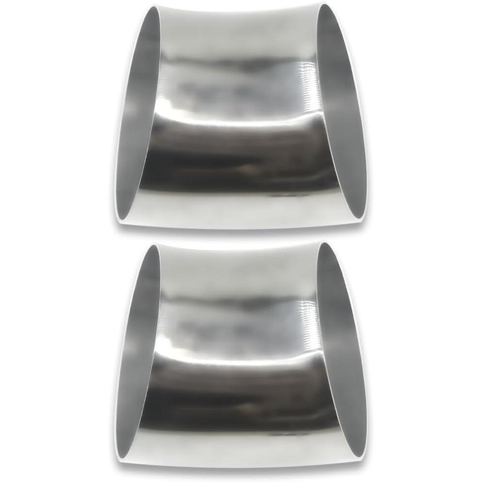 Vechkom 4 PCS 2.5'' Exhaust Elbow 45 Degree Pipe 304 Stainless Steel Mandrel Bend Elbow 2.5 Inch OD Mandrel Elbow Thickness for Car Modified Exhaust
