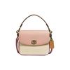 Cassie 19 Color Block C Buckle Flap Leather Messenger Bag Women Bags Cherry-Blossom-Pink Beige 89088-B4SBF