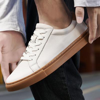 Sapatos casuais de couro genuíno masculino de alta qualidade, tênis da moda, primavera, lazer, caminhada, calçados macios e confortáveis para atividades ao ar livre