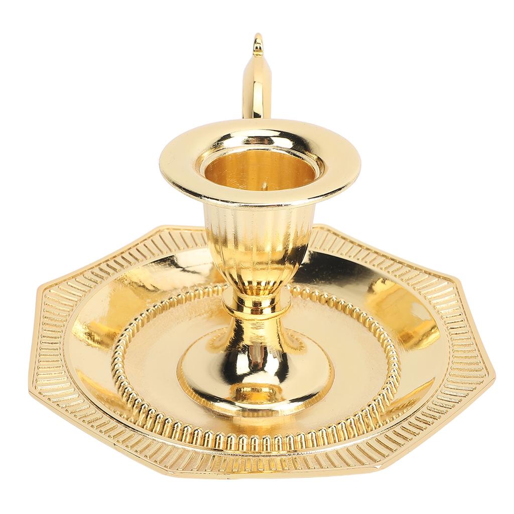 Retro Handheld Candlestick Holde Zinc Alloy Table Candlelight Stand for Home Decoration