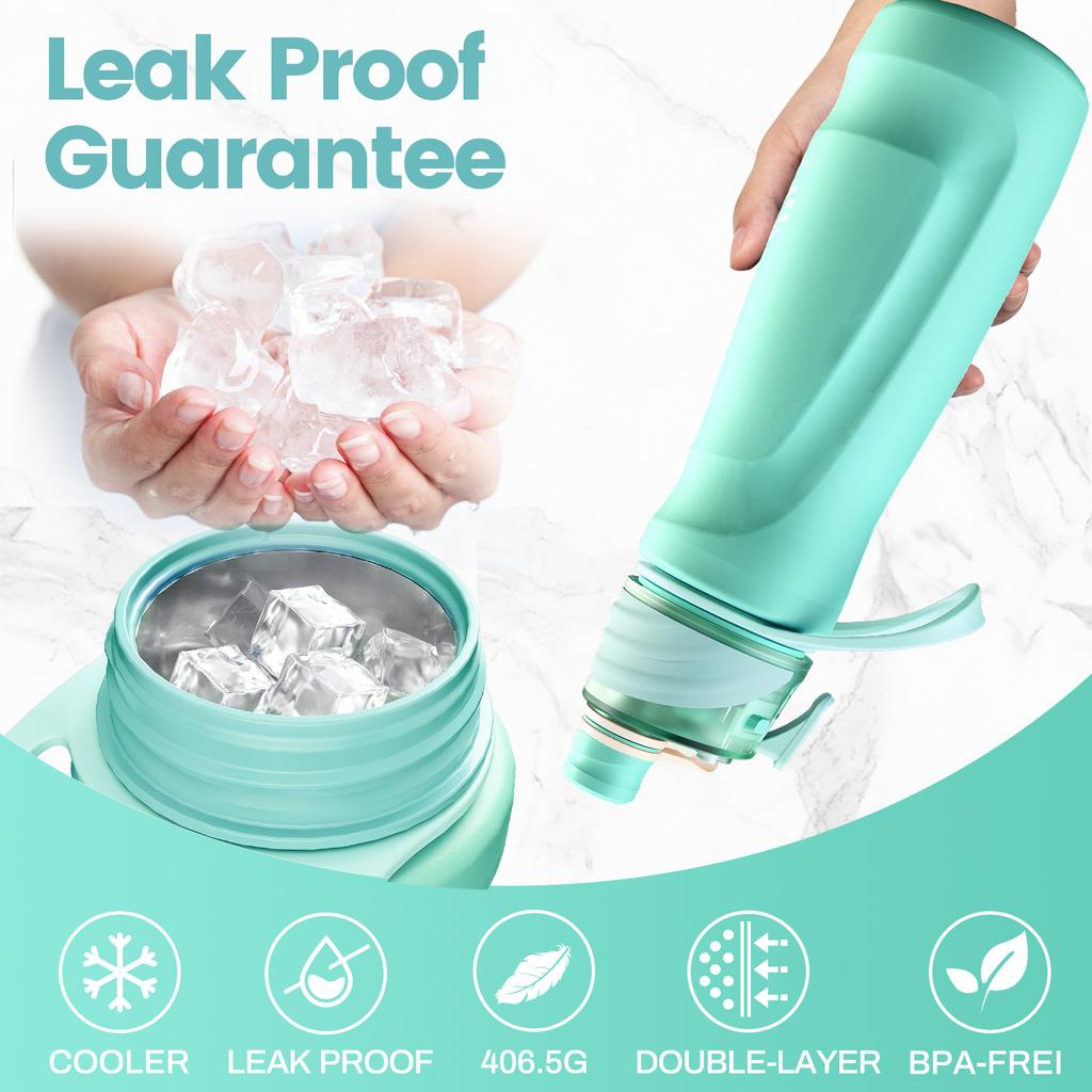 Fjbottle 750ml Stainless Steel Spray Water Bottle Portable Leakproof Spray Water Cup Durable BPA Free