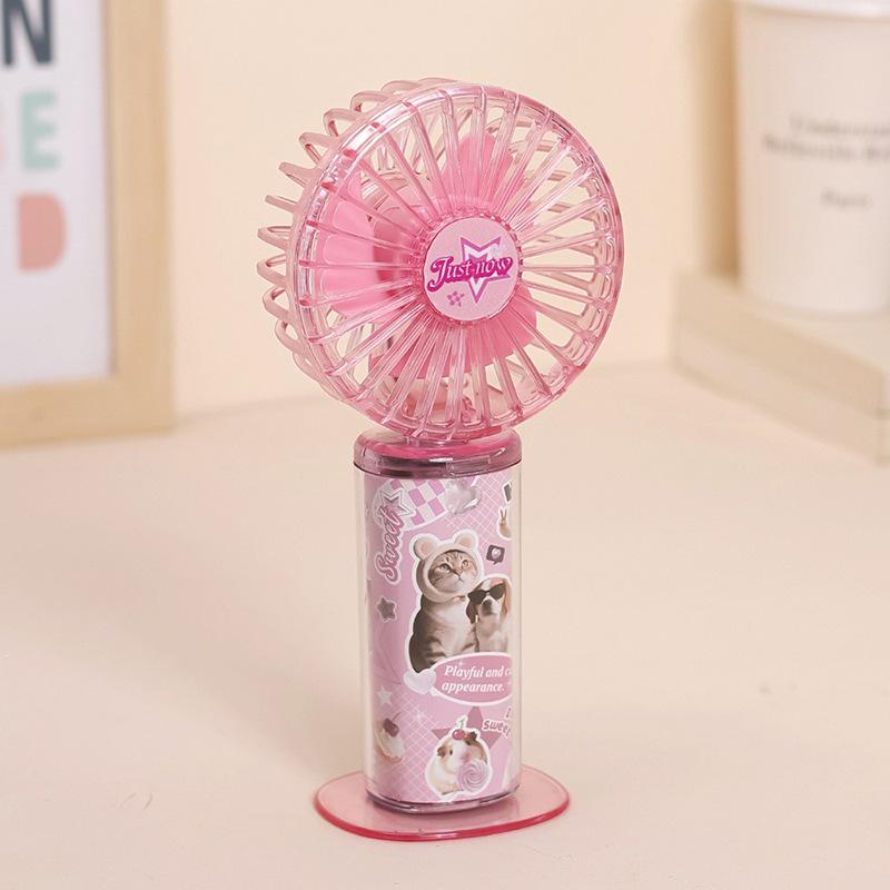 Portable USB Rechargeable Transparent Handheld Fan for Summer 3-Speed 500mAh