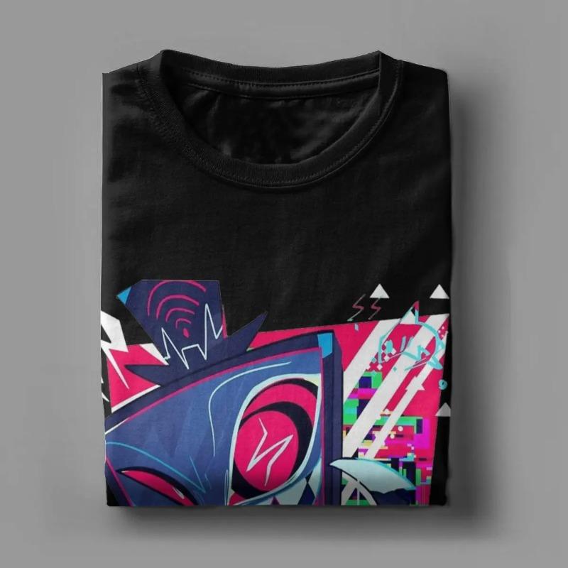 T-shirt Nouveauté Hazbins Hotels Vox pour Homme Col Rond T-shirt 100% Coton Manches Courtes Hauts T-shirts Homme