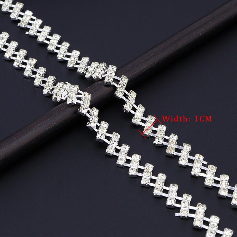 10Yards Rhinestone Chain Diamond Trim Fringe Crystal Bag Hat Accessories DIY Wedding Decoration Gift Irregular Rhinestone Ribbon