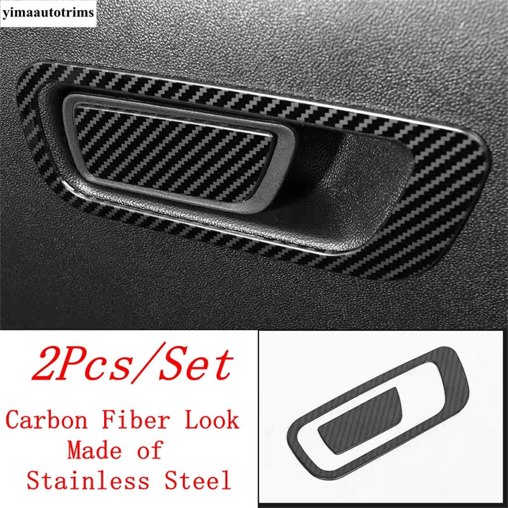 

Car Co-pilot Storage Glove Box Handle Frame Sequ Cover Trim For Changan Cs55 Plus - 2025 Stainless Steel Accessories Kit Carbon Fiber Look
