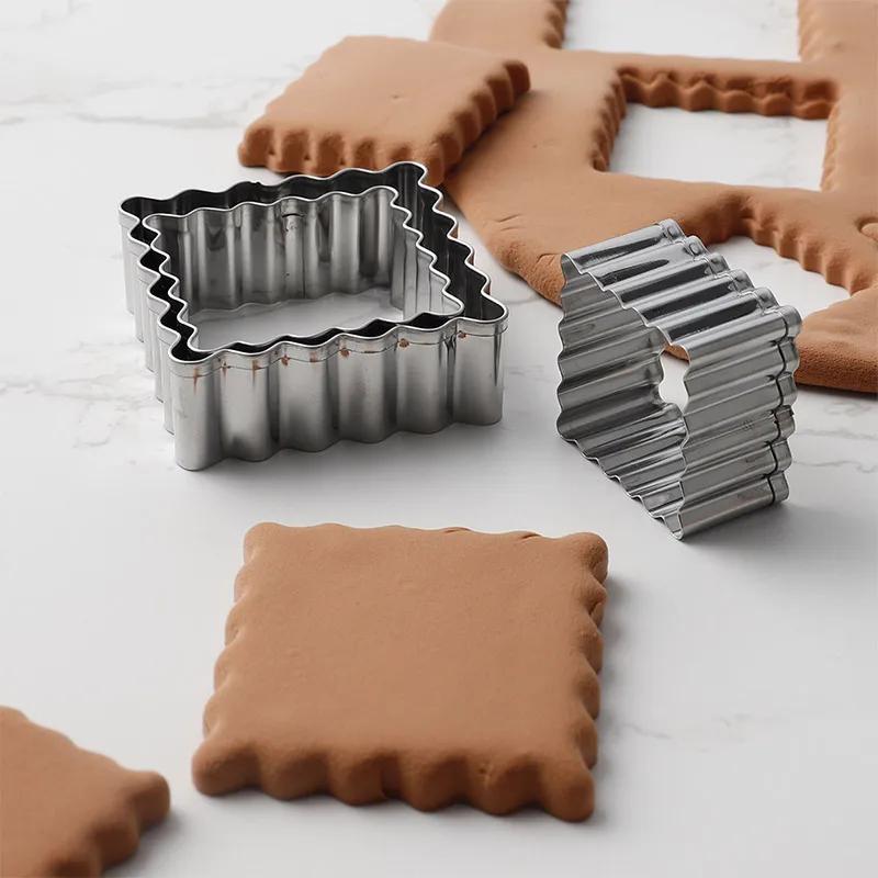 Edelstahl Keksform Segensrahmen Welle Rechteck Quadrat Ausstechform Hochzeit Fondant Kuchen Dekoration Backform
