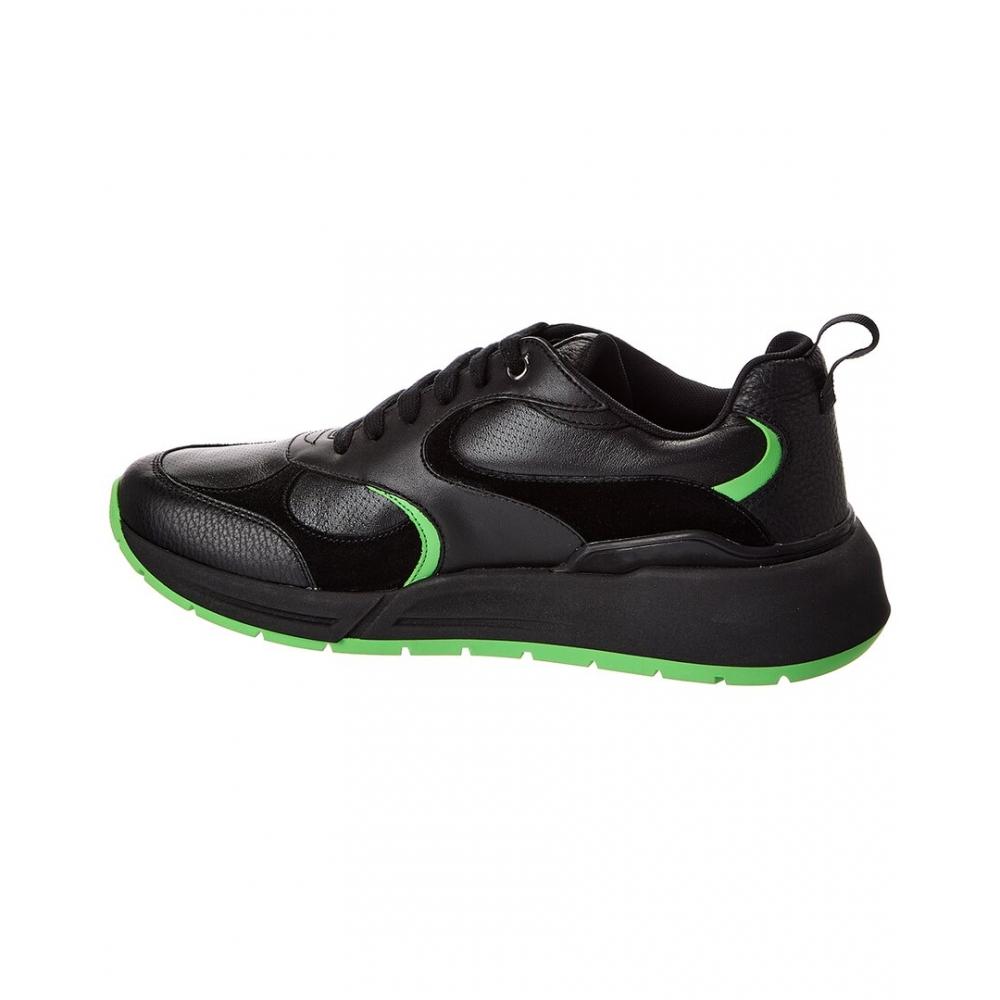 Salvatore Ferragamo Ferragamo Leather   Suede Sneaker Black