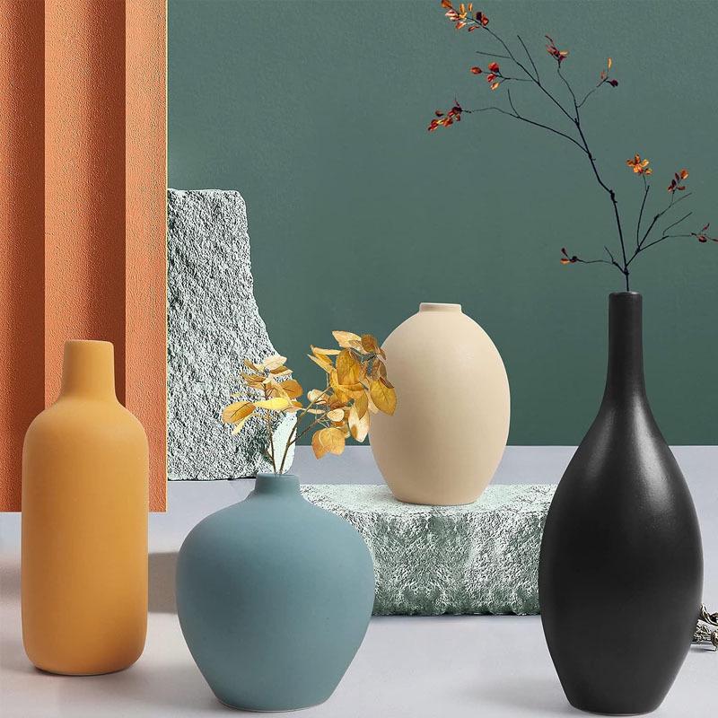 Set di Vasi Bianchi in Ceramica Moderni – Espositore Decorativo per Fiori in Tre Pezzi per Casa e Soggiorno.