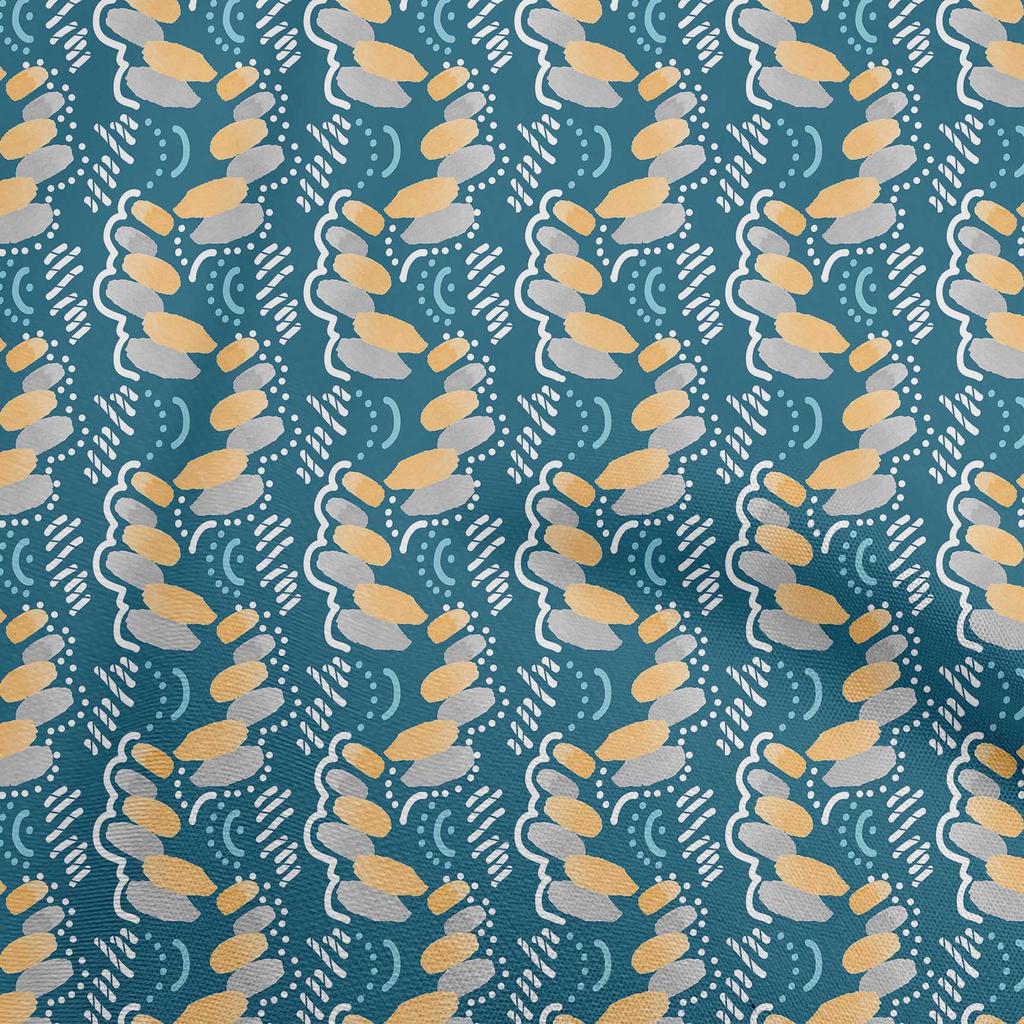 oneOone Georgette Viscose Black Fabric Abstracts Sewing Material Print Fabric By The Yard 42 Inch