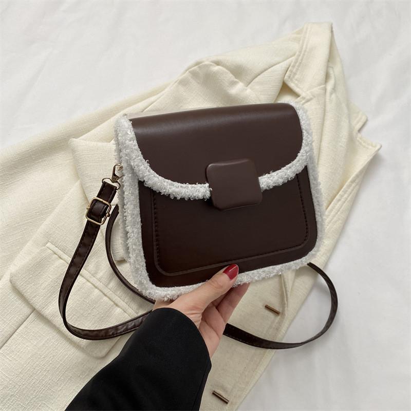 Elegant Pu Leather Small Square Bag Casual Womens Crossbody Bag With Magnetic Closure
