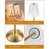 Kabellose Touch-Tischlampe, Klassische Edition Wiederaufladbare Kleine Schreibtischlampe | 3 Farben Dimmbar Goldene Kristalllampe für Schlafzimmer, Restaurant, Küche & Zuhause