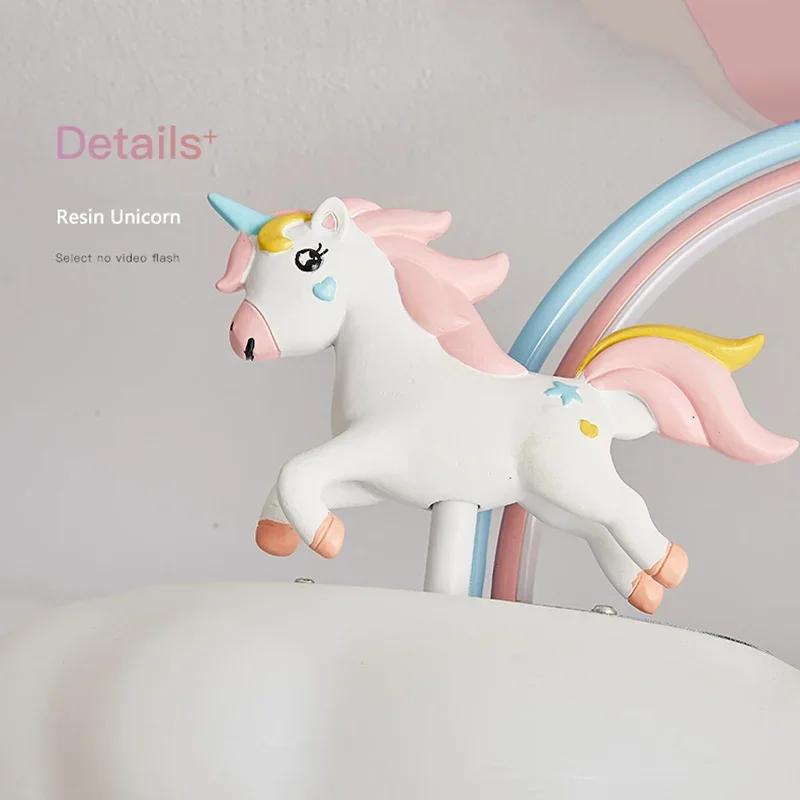 Nordic Child Unicorn Ceiling Light Dimmable for Girl Bedroom Nursery Children's Chandelier Home Decor Lighting Lusters Luminaire