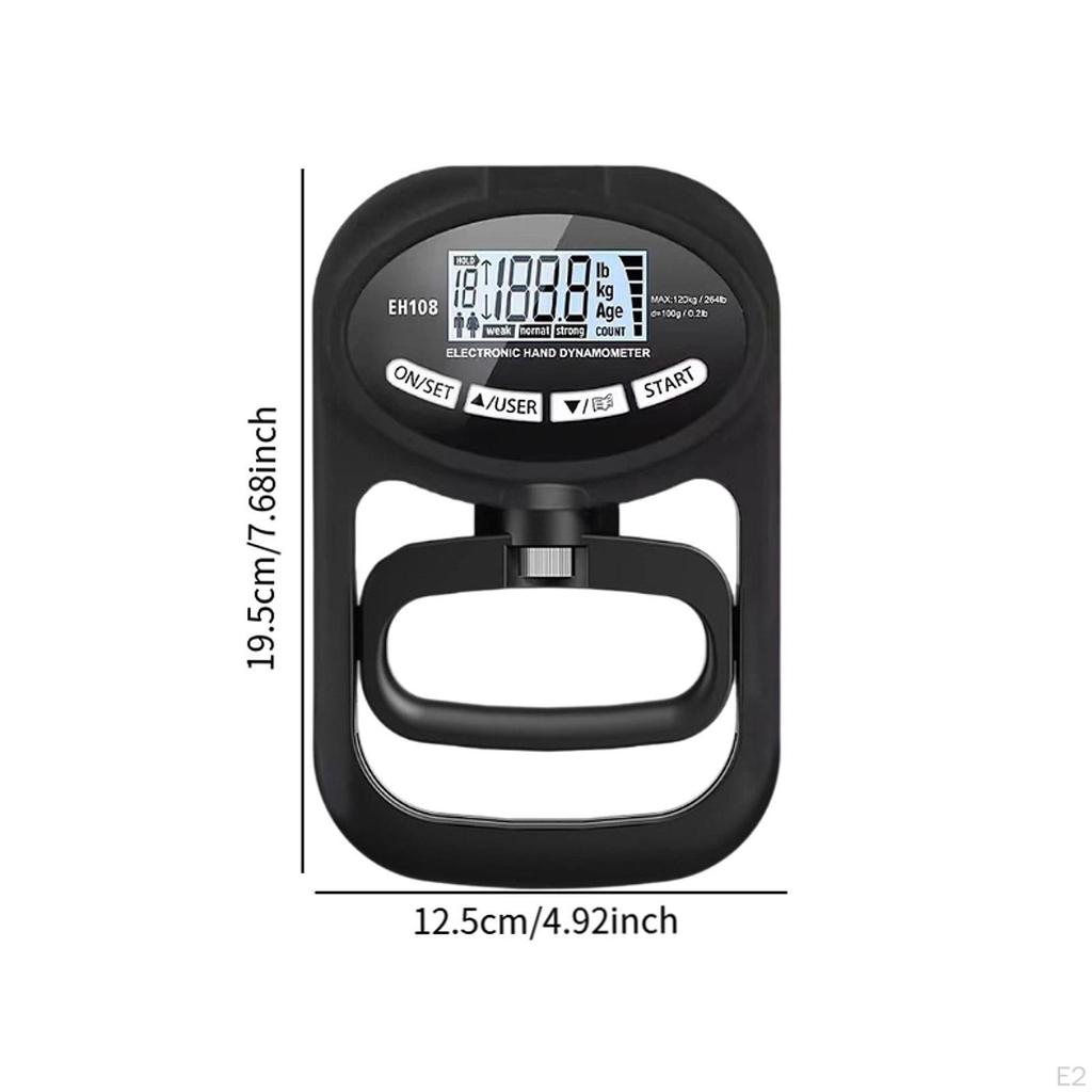 Digital Grip Strength Tester Electronic Hand Dynamometer Professional Non Slip Exerciser Handheld