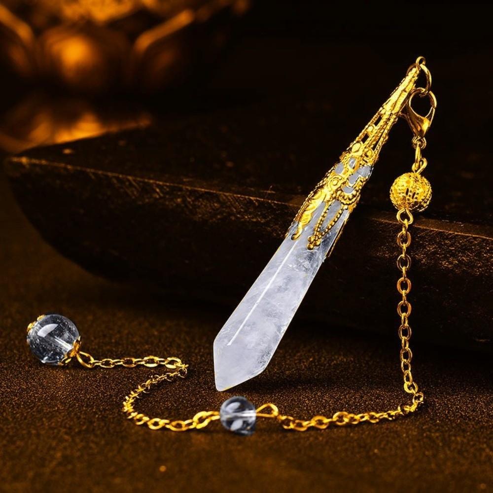 Energy Natural Crystal Pendulums Hexagon Cone Witch Spiritual Pendulos Jewelry Gift