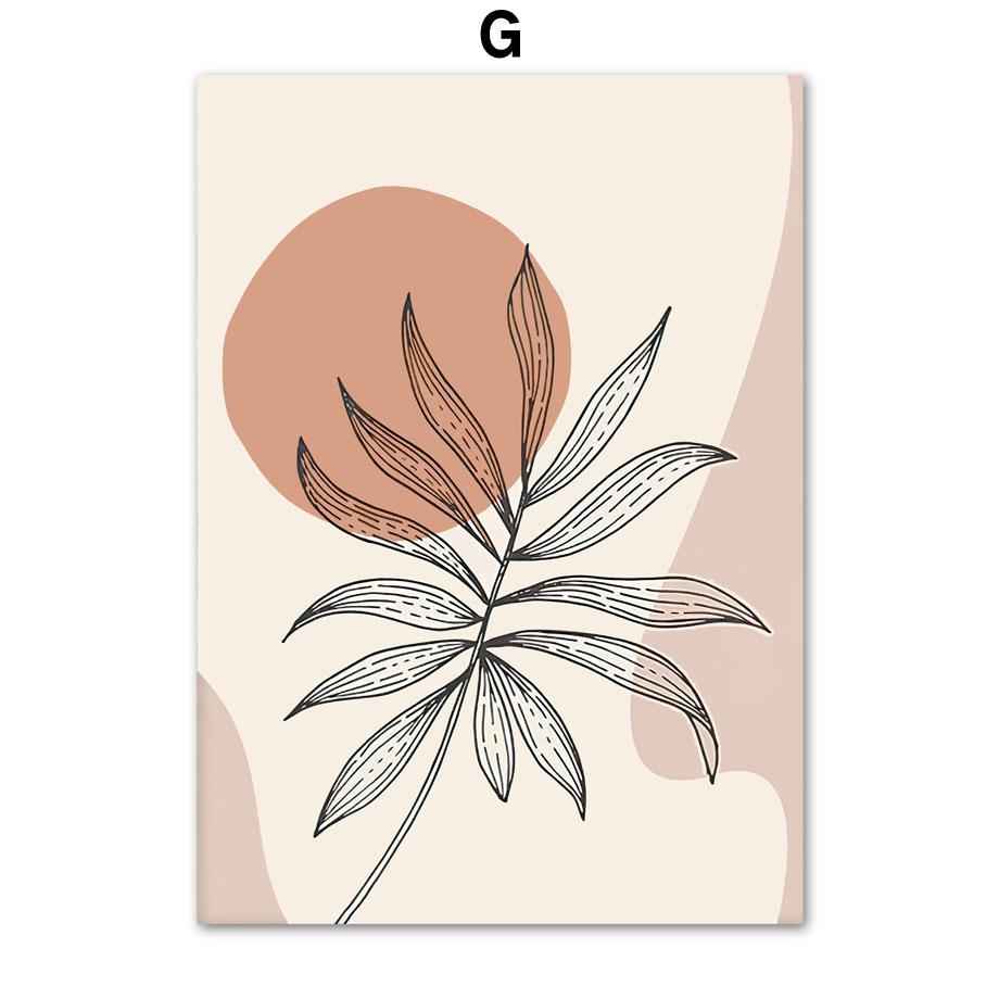 

Бохо абстрактная геометрическая линия ваза с листьями настенная живопись на холсте плакаты на скандинавскую тему и принты винтажные картины для декора гостиной 21x30cm No Framed