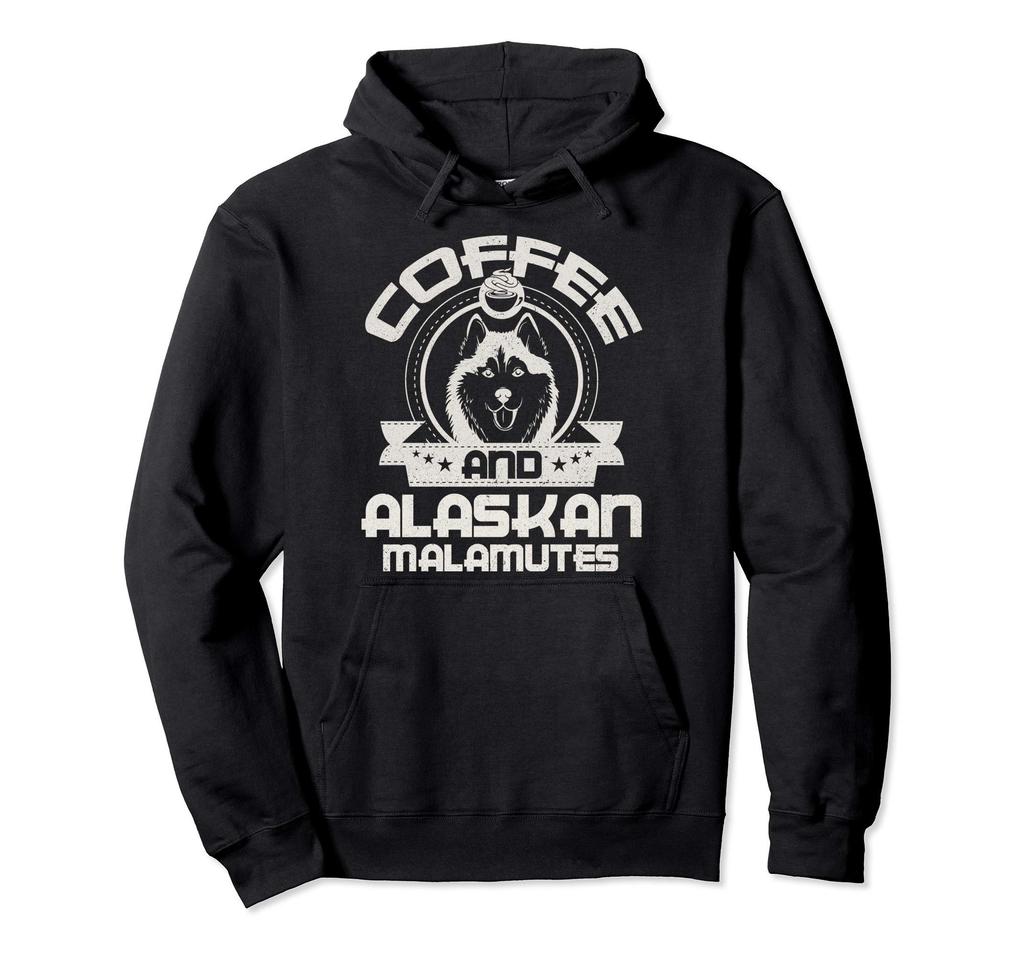 Coffee and Alaskan Malamute Dog Drinking Coffee Owner Lover Hoodie