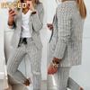 Women's Fashion Casual Long Sleeve POLO Neck Pants Suits