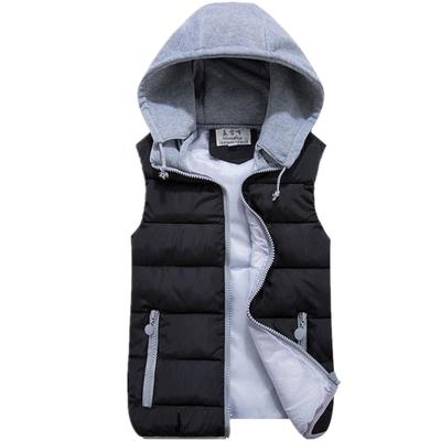Women Cotton Wool Collar Hooded Down Vest Removable Hat Female Thicken Winter Warm Jacket Outerwear