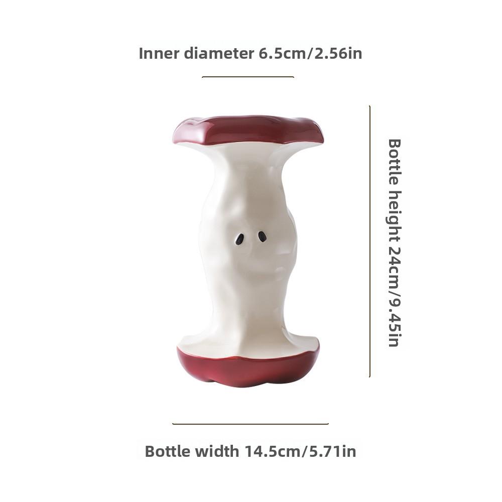 

Christmas Apple Ceramic Small Vase Floral Arrangement Red Retro Vase French Vintage Style Decor