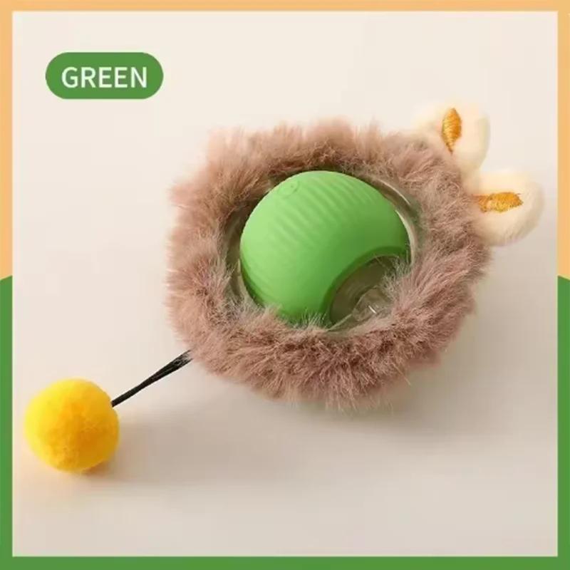 Smart Automatic Cat Toy Ball Electric Interactive Pet Teasing Ball USB Rechargeable with Tail