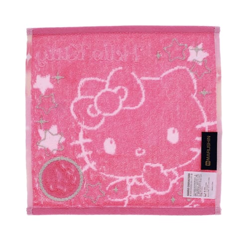 Marushin Mini Towel, Sanrio Hello Kitty and Yumekira Kitty, 100% Cotton, Antibacterial and Deodorizing, Perfect As a Gift, Product Number: 3725007500