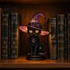 Vintage Style Table Lamp Witch Hat Lamp, Stained LED Light, Halloween with Warm Glow, Gothic Reading Nook Decor Night Light for Bedroom Mantel