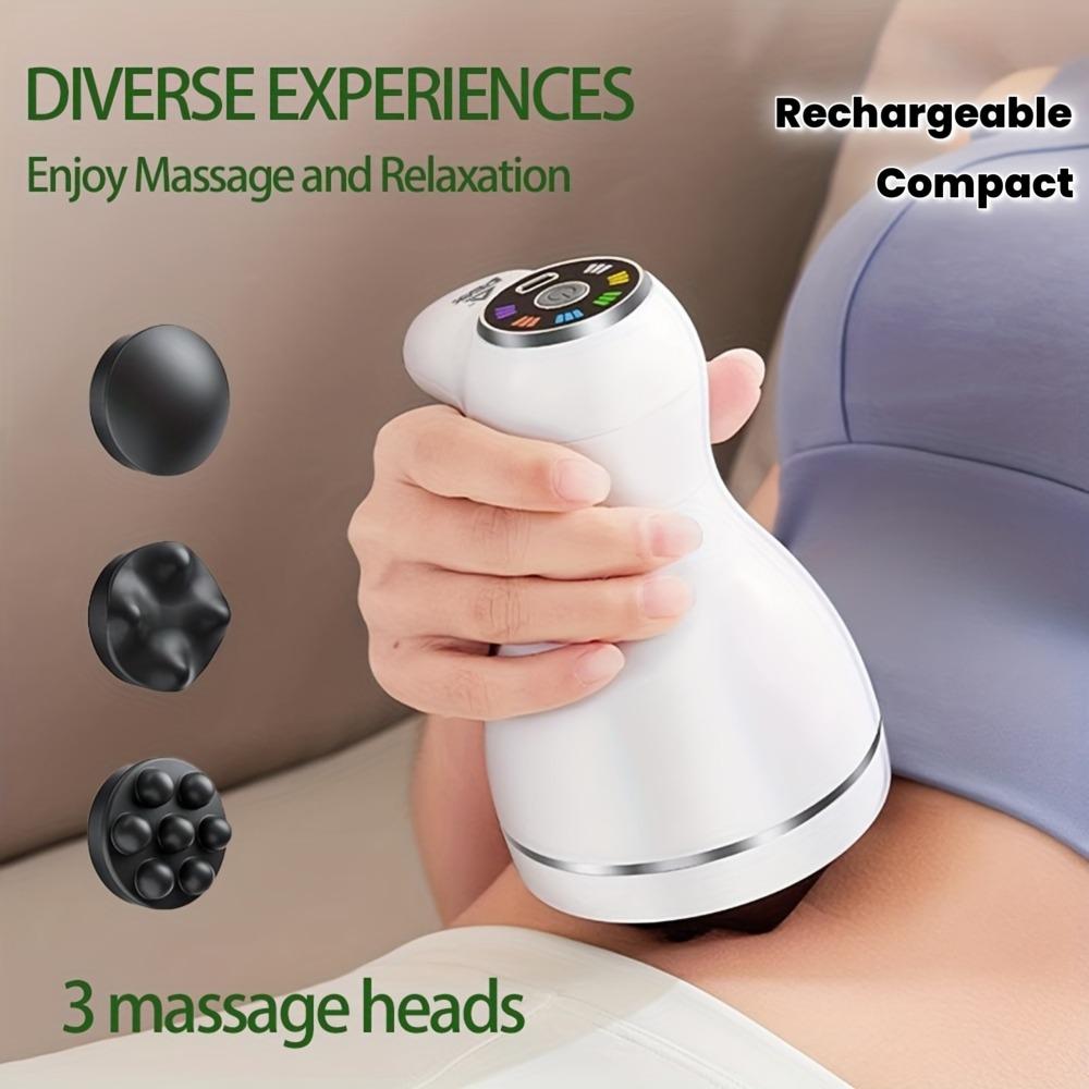 with 3 Interchangeable Heads Portable Electric Massager  for Abdomen, Legs, Arms