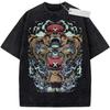 Unisex Black Washed Vintage T  Shirt One Piece Enel Thunder God Skypiea High  Quality Fabric for Fitness Casual Shopping