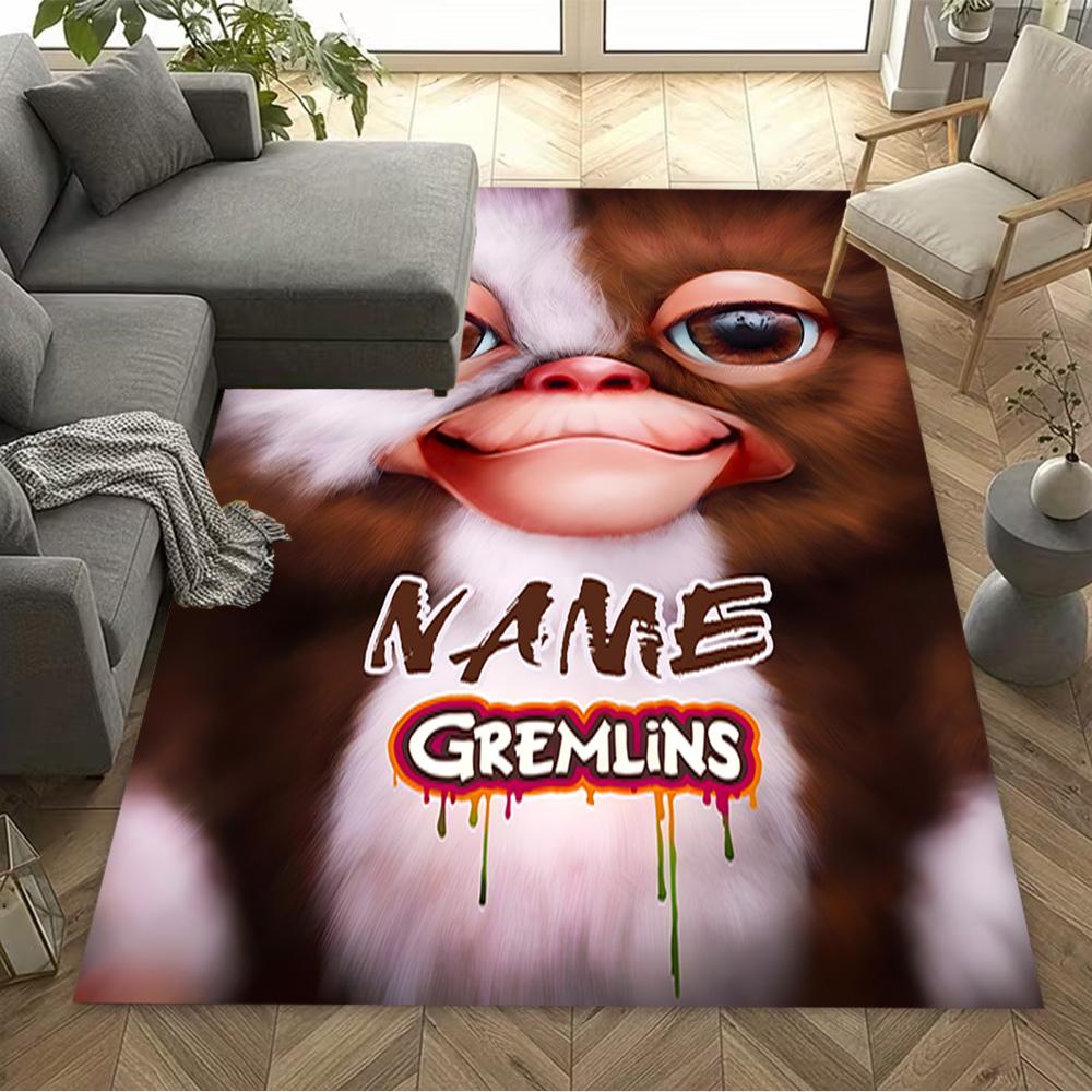 Gremlin's Name Artwork Customize Text Floor Mat Design for Entryway Kitchen Decorate room Dormitory Anti-slip Rug Anime Office Decor