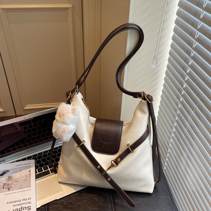 Retro tote bag women's large capacity 2025 new autumn and winter casual shoulder messenger bag multi-functional backpack backpack