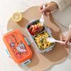 304 Stainless Steel Bento Lunch Box with Compartments, Fork & Spoon - Portable Meal Prep for Office Workers & Children