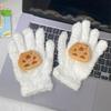 Capybara Coral Velvet Gloves Cycling Cute Gloves New Capybara Plush Gloves  Women