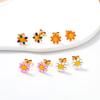 Colorful Daisy Drip Oil Stainless Steel Stud Earrings for Women - Fashionable and Vintage.