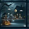 Easy Peel Window Graphics Halloween Spooky Bat Static Clings, Ghost House Glass Stickers, Adhesive-Free Beautification Sets Waterproof Decals for Bar