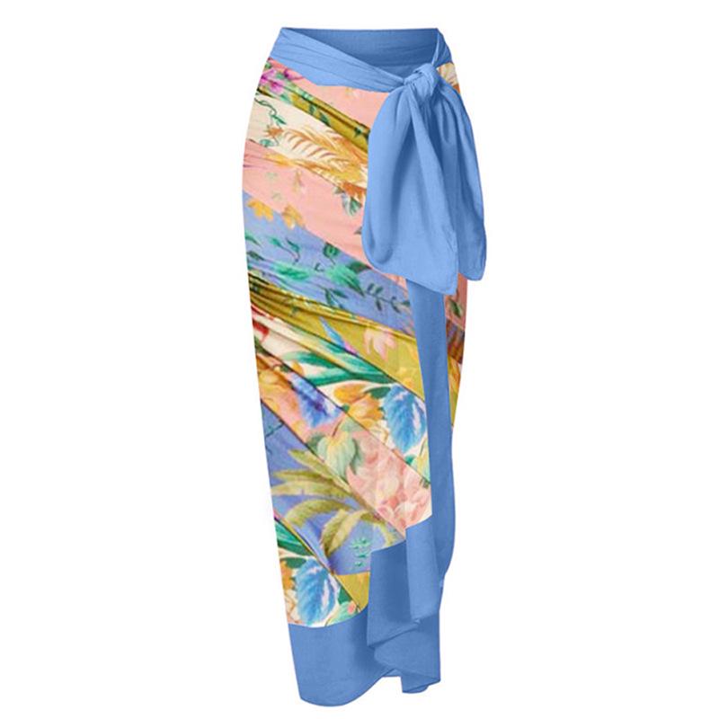 

Платье-миди с принтом и завязками в стиле отпуска 22057917 One Size синий