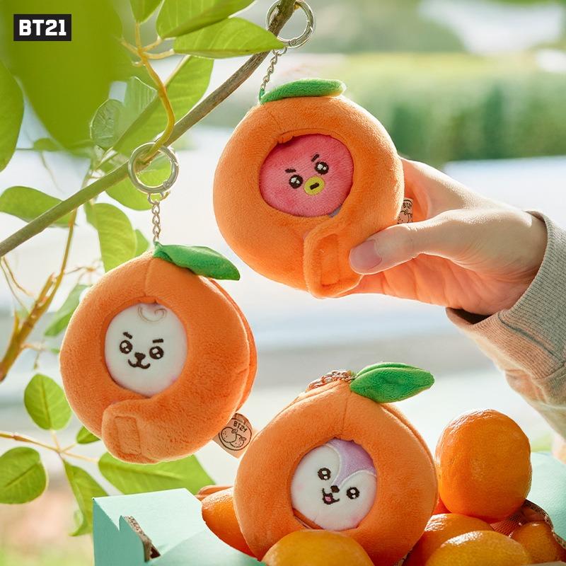 BT BABY orange party series doll keychain, bag hanging LINE FRIENDS