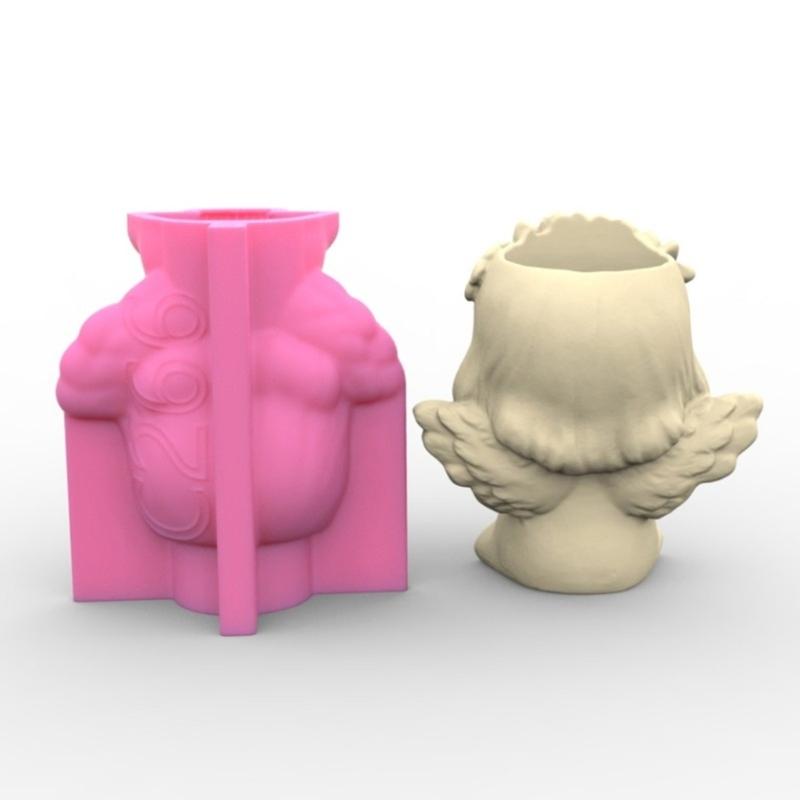 Flower Pot Silicone Mold Concrete Cement Plant Pot Mold Flowerpot Epoxy Resin Mould Makeup Brush Holder Organizer Mold