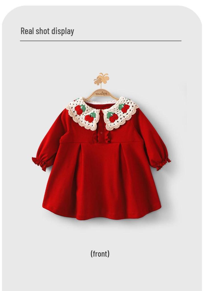 Youqi Infant Princess Dress - Chinese Style for Baby Girls (Spring & Autumn, Full Moon, 100 Days, 1 Year Old)