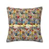Dog Man Cat And Cute Man Square Pillowcase Pillow Cover Cushion Decor Comfort Throw Pillow for Home Living Room