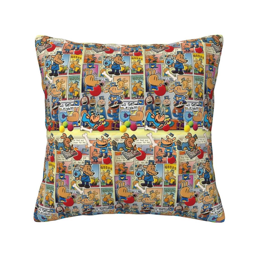 Dog Man Cat And Cute Man Square Pillowcase Pillow Cover Cushion Decor Comfort Throw Pillow for Home Living Room