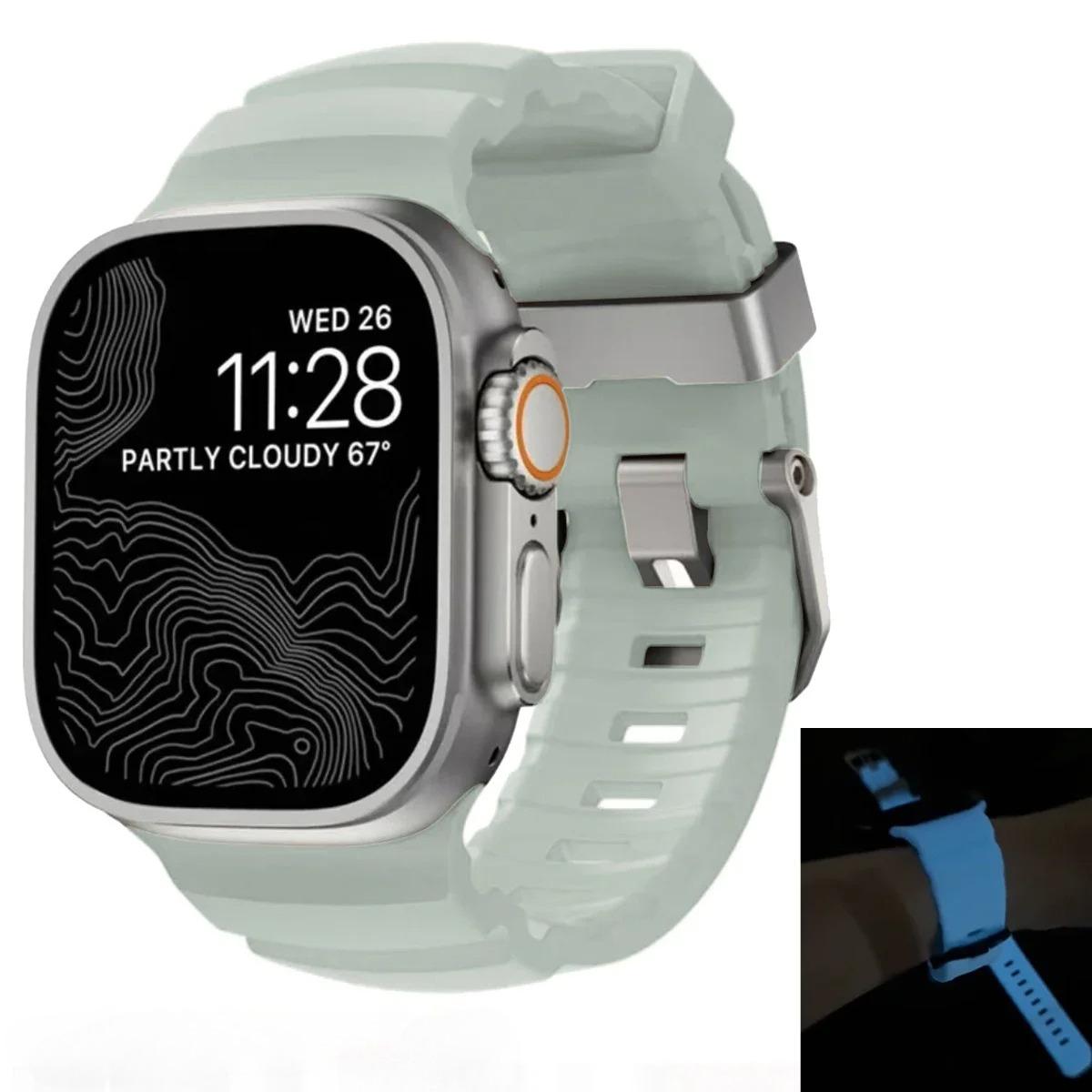 

НОВИЙ спортивний силіконовий ремінець для Apple Watch Ultra 3 11 10 9 8 7 6 SE3 Титановий металевий браслет-ремінець для iWatch 42мм 44 45 46мм 49мм S11-46mm