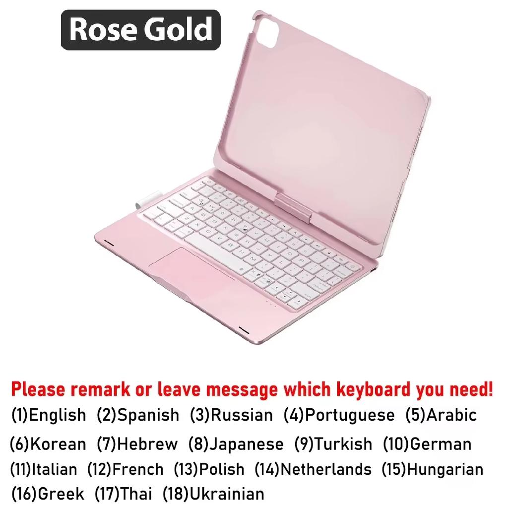 Magic Keyboard Hülle für iPad Air 11/13 M2 M3 M4, iPad Pro 11/12.9, Air 5/4/10.9, iPad A16 7./8./9./10. Gen Funda Cover Tastatur