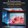 Mini Projector WiFi BT5.0 Android 13 System 180 degrees  Rotatable Movie Projector with 720P 100in Display