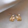 Cute Cartoon Pony Ear Buckle For Women Girl Fashion Versatile Shining Zircon Horse Earrings Jewelry Accessories New Year Gifts