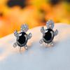Female Rainbow Small Oval Turtle Crystalline Stone For Women Earrings Classic Color Wedding Occasion Party Event Bridal JewelryClassic Earrings